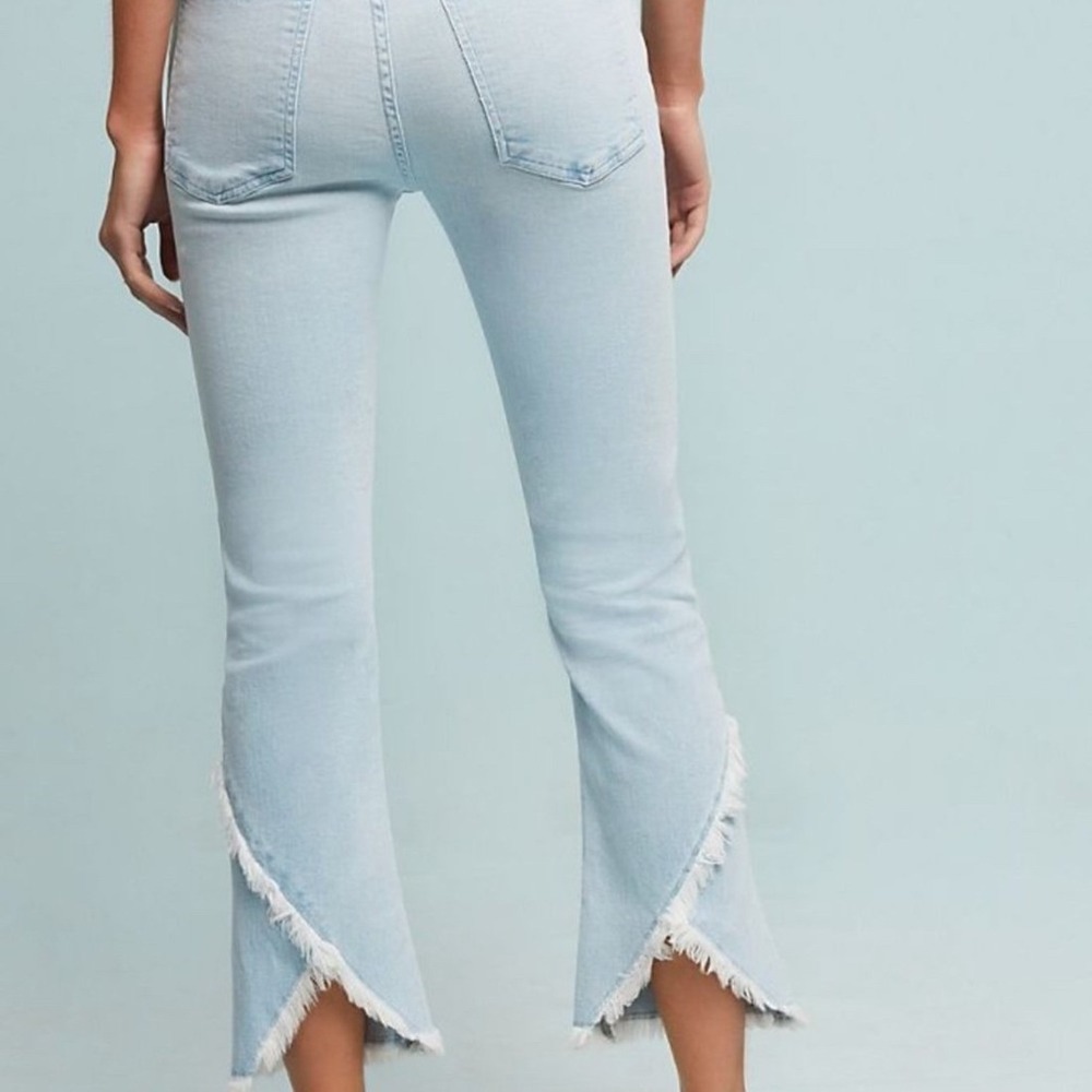 Citizens of Humanity Drew Fray High Rise Crop Flare Jeans Women's 27 Light Wash